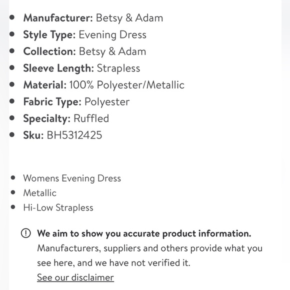 Betsy & Adam Womens Metallic Hi-Low Evening Dress - Picture 13 of 14